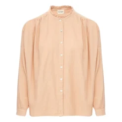 Almond Double Cotton Muslin Blouse - Women’s Collection | Peach
