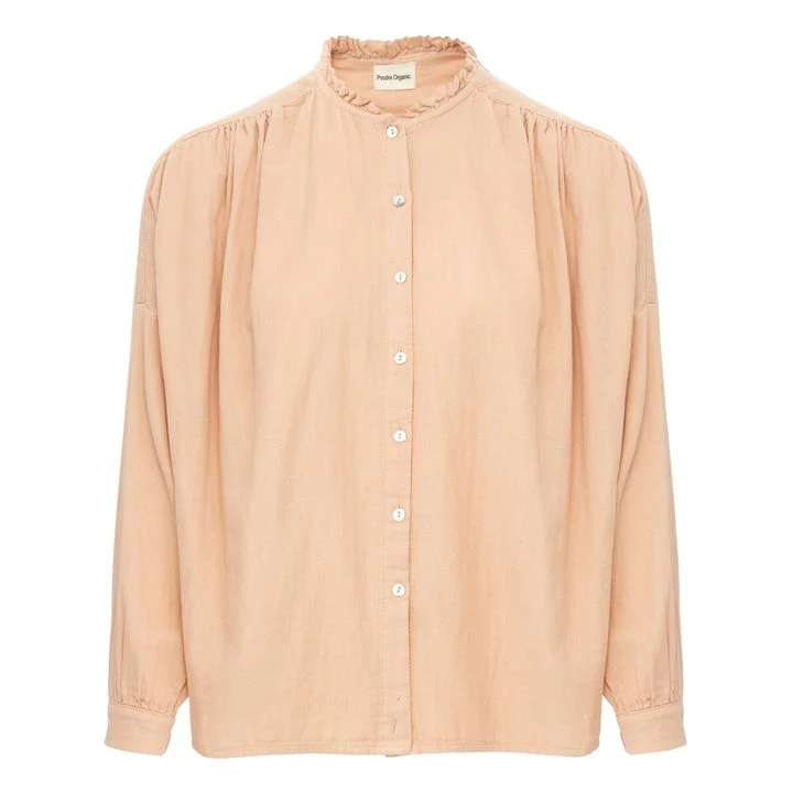 Almond Double Cotton Muslin Blouse - Women’s Collection | Peach 1 Almond Double Cotton Muslin Blouse - Women’s Collection | Peach
