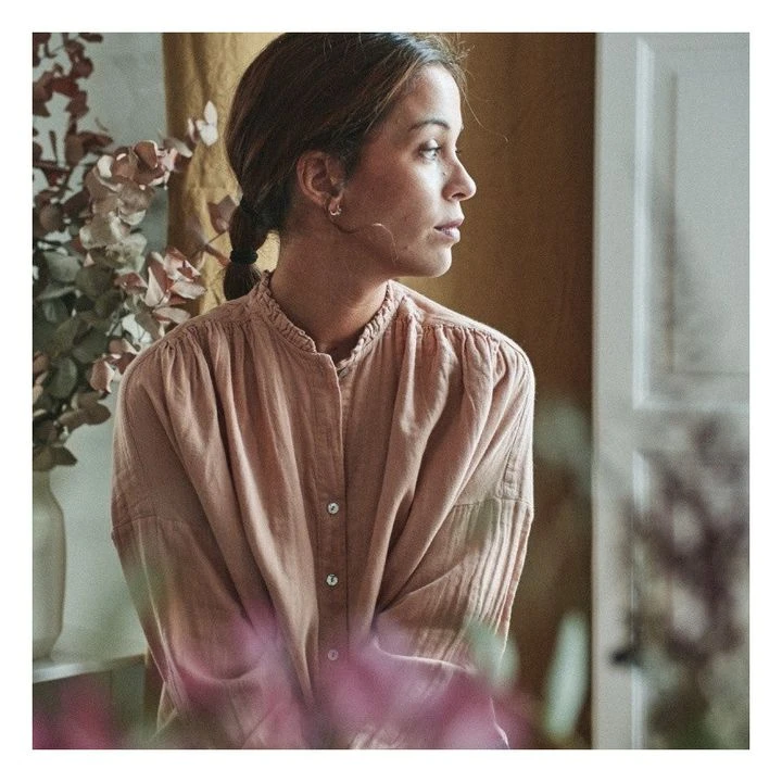 Almond Double Cotton Muslin Blouse - Women’s Collection | Peach 2 Almond Double Cotton Muslin Blouse - Women’s Collection | Peach - Image 2