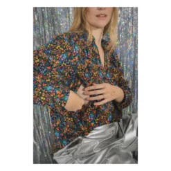 Time For Flowers Nursing Blouse | Black -Trend Luxer Sales Store unnamed file 624