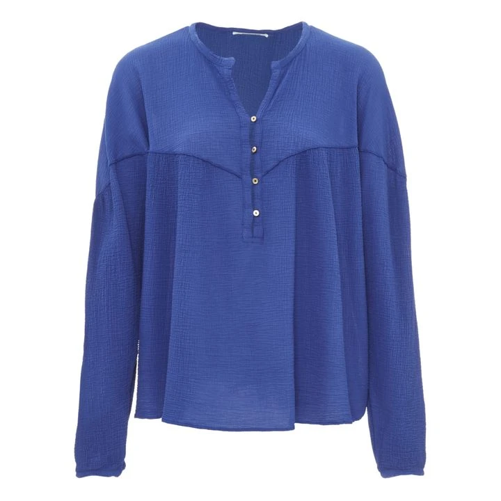 Cotton Crepe Blouse | Blue 1 Cotton Crepe Blouse | Blue