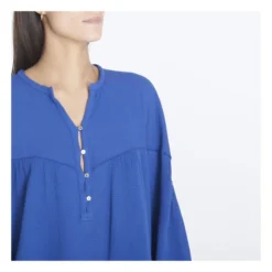 Cotton Crepe Blouse | Blue 8 Cotton Crepe Blouse | Blue -Trend Luxer Sales Store unnamed file 678