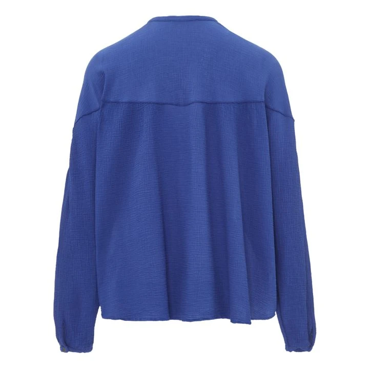 Cotton Crepe Blouse | Blue 5 Cotton Crepe Blouse | Blue - Image 5