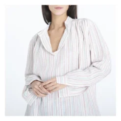 Juul Striped Linen Blouse | Pink -Trend Luxer Sales Store unnamed file 683