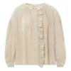 Erica Bubble Crepe Blouse | Sand