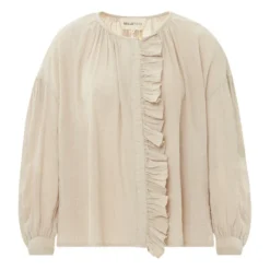Erica Bubble Crepe Blouse | Sand