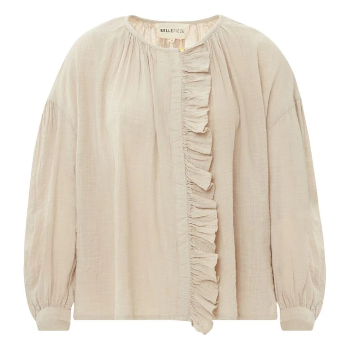 Erica Bubble Crepe Blouse | Sand 1 Erica Bubble Crepe Blouse | Sand