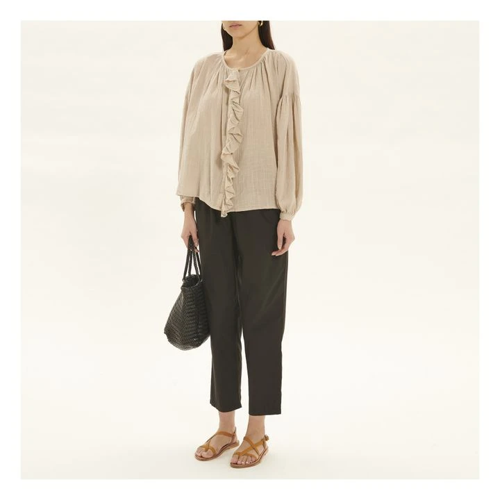 Erica Bubble Crepe Blouse | Sand 2 Erica Bubble Crepe Blouse | Sand - Image 2