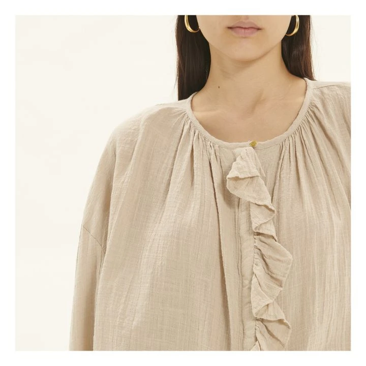 Erica Bubble Crepe Blouse | Sand 5 Erica Bubble Crepe Blouse | Sand - Image 5