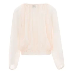 FORTE_FORTE Bohemian Blouse Knotted Silk Voile And Cotton | Powder Pink -Trend Luxer Sales Store unnamed file 720