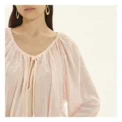 FORTE_FORTE Bohemian Blouse Knotted Silk Voile And Cotton | Powder Pink -Trend Luxer Sales Store unnamed file 721