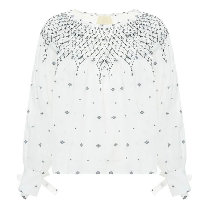 Cecile Embroidered Blouse | White 1 Cecile Embroidered Blouse | White