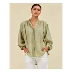 Cotton Voile Balloon Blouse | Eucalyptus -Trend Luxer Sales Store unnamed file 801