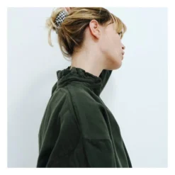 Rosebush Double Cotton Muslin Blouse - Women’s Collection | Dark Green -Trend Luxer Sales Store unnamed file 807