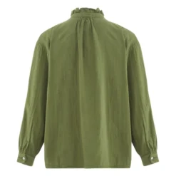 Rosebush Double Cotton Muslin Blouse - Women’s Collection | Dark Green -Trend Luxer Sales Store unnamed file 809