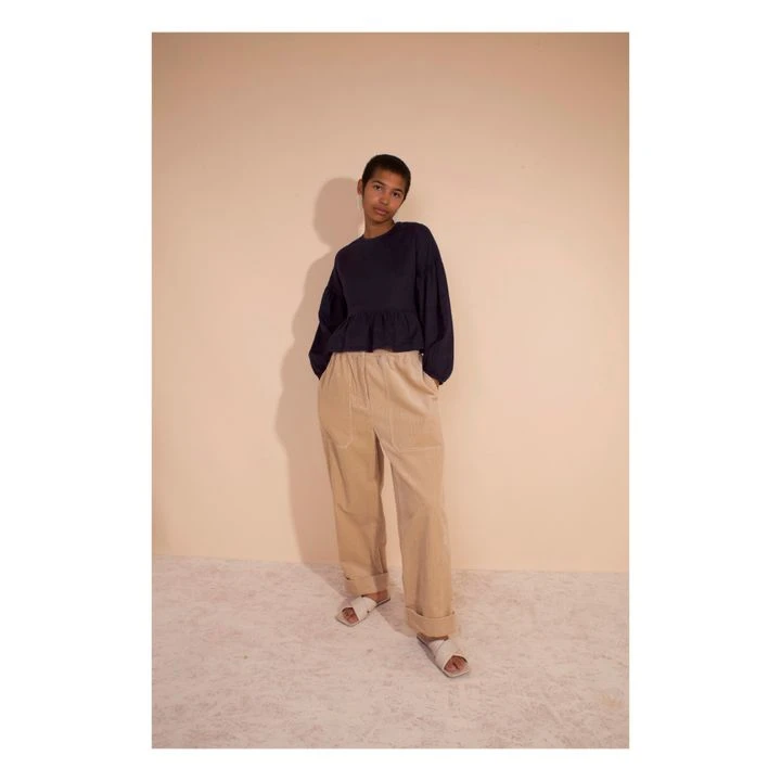 Dallo Linen Blouse | Navy Blue 2 Dallo Linen Blouse | Navy Blue - Image 2