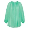 FORTE_FORTE Bohemian Silk And Cotton Voile Blouse | Green