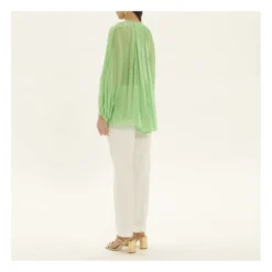 FORTE_FORTE Bohemian Silk And Cotton Voile Blouse | Green -Trend Luxer Sales Store unnamed file 835