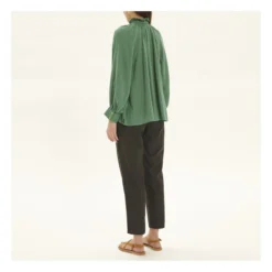 Evora Bubble Crepe Blouse | Green -Trend Luxer Sales Store unnamed file 855