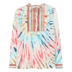 Khadi Cotton Tie-Dye Blouse | Orange