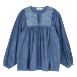 Nadja Organic Cotton Blouse | Indigo Blue